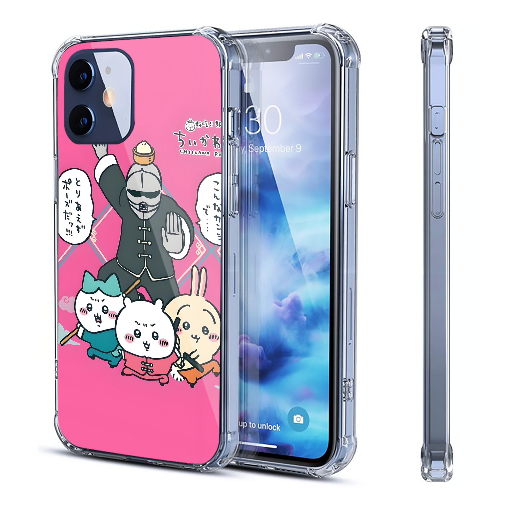 （画像用） ちいかわ Chii-kawa 【iPhone 12シリーズ対応】透明スマホケース（クリアソフトケース）